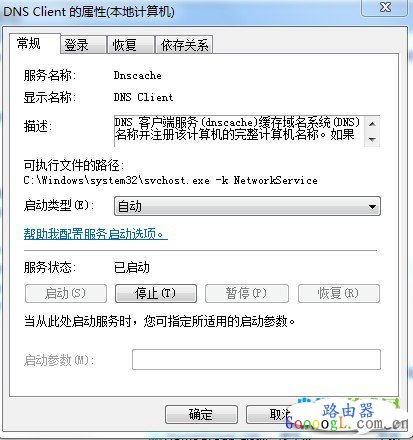 DNS Client属性窗口