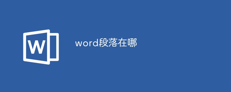 word段落在哪