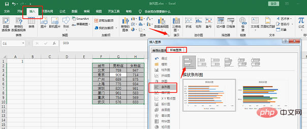 Excel图表学习之利用旋风图表进行数据对比